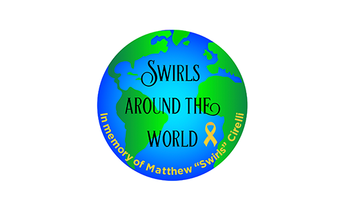 Swirls around the world logo