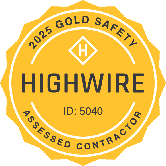 Highwire 2025 Gold safety rating badge awarded to United Civil ID: 5040